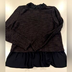 LOFT‎ Black Marbled Layered Look Sweater Size M NWOT